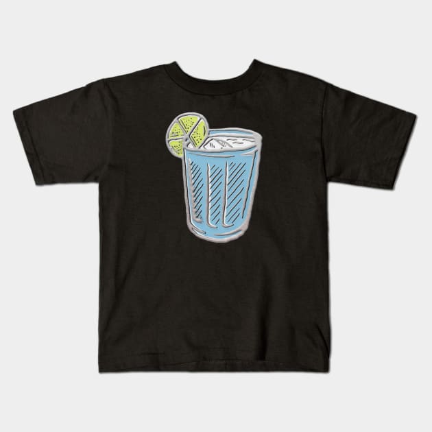 Ice Cube With Tea Lemon Vintage Illustration Kids T-Shirt by Merchsides